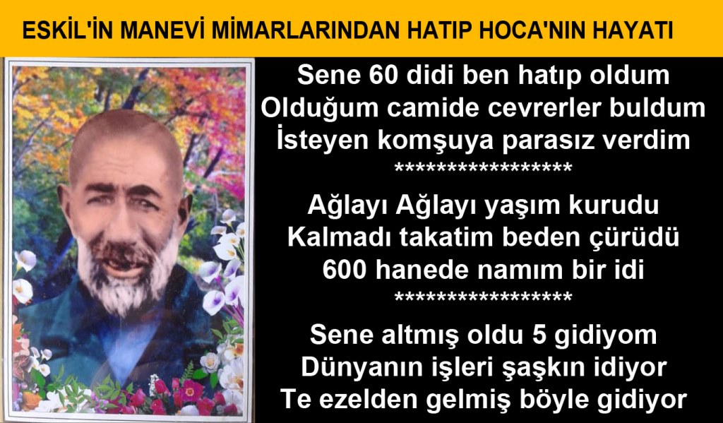 Eskil'in Manevi Mimarlarından Hatıp Hoca'nın Hayatı