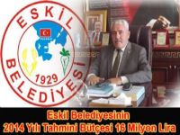 Eskil Belediyesinin 2014 Yılı Tahmini Bütçesi 16 Milyon Lira